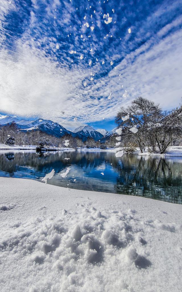 Base de loisirs à Agos dans la neige
